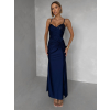 Tmavomodré spoločenské dlhé šaty ALVEA