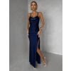 Tmavě modré společenské dlouhé šaty FAYELA (Veľkosť ONESIZE)