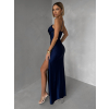 Tmavomodré spoločenské dlhé šaty FAYELA