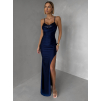 Tmavomodré spoločenské dlhé šaty FAYELA