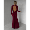 Vínové jednoduché spoločenské dlhé šaty MORIEL