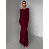 Vínové jednoduché spoločenské dlhé šaty MORIEL