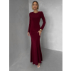 Vínové jednoduché spoločenské dlhé šaty MORIEL