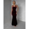 Vínové sametové společenské šaty UMERY (Veľkosť ONESIZE)