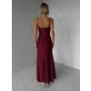Vínové společenské dlouhé šaty ALVEA (Veľkosť ONESIZE)