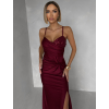 Vínové spoločenské dlhé šaty ALVEA