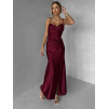 Vínové spoločenské dlhé šaty ALVEA