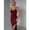 Vínové společenské korzetové dlouhé šaty FAYELA (Veľkosť ONESIZE)