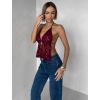 Vínový třpytivý top SCARLET s flitry (Veľkosť ONESIZE)