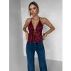 Vínový třpytivý top SCARLET s flitry (Veľkosť ONESIZE)