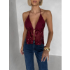 Vínový trblietavý top SCARLET s flitrami