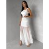 Bílé dlouhé společenské šaty UMEALA (Veľkosť ONESIZE)