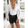 Bílé elegantní body NOVAE s výstřihem (Veľkosť ONESIZE)