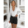 Bílé elegantní body NOVAE s výstřihem (Veľkosť ONESIZE)