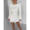 Bílé flitrované krátké koktejlové šaty ELYSIA s kraťásky (Veľkosť ONESIZE)