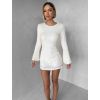 Bílé flitrované krátké koktejlové šaty ELYSIA s kraťásky (Veľkosť ONESIZE)
