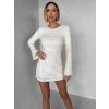 Bílé flitrované krátké koktejlové šaty ELYSIA s kraťásky (Veľkosť ONESIZE)