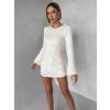 Bílé flitrované krátké koktejlové šaty ELYSIA s kraťásky (Veľkosť ONESIZE)