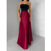 Bordová saténová zavinovacia dlhá sukňa DENISSE
