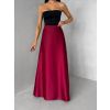 Bordó saténová zavinovací dlouhá sukně DENISSE (Veľkosť ONESIZE)