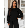 Černá bavlněná zateplená oversize mikina LOFARI (Veľkosť ONESIZE)