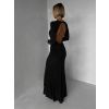 Černé jednoduché společenské dlouhé šaty MORIEL (Veľkosť ONESIZE)