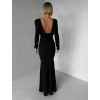 Čierne jednoduché spoločenské dlhé šaty MORIEL