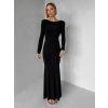 Černé jednoduché společenské dlouhé šaty MORIEL (Veľkosť ONESIZE)