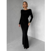 Čierne jednoduché spoločenské dlhé šaty MORIEL