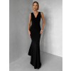 Čierne spoločenské dlhé šaty RAVILETA s vlečkou