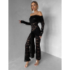 Čierny krajkový dlhý overal NERVOL