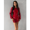 Červené flitrované koktailové šaty ELYSIA s kraťaskami