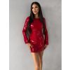 Červené flitrované koktejlové šaty ELYSIA s kraťásky (Veľkosť ONESIZE)