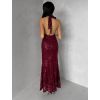 Červené společenské flitrové dlouhé šaty HENTARI (Veľkosť ONESIZE)
