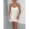 Krémové korzetové mini šaty NOMASHI (Veľkosť M/L)