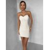 Krémové korzetové mini šaty NOMASHI (Veľkosť M/L)