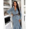 Modré džínové dlouhé šaty ROUKALA (Veľkosť M/L)