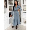 Modré džínové dlouhé šaty ROUKALA (Veľkosť M/L)