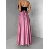 Staroružová saténová dlhá maxi zavinovacia sukňa DENISSE