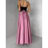 Starorůžová saténová dlouhá maxi zavinovací sukně DENISSE (Veľkosť ONESIZE)