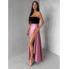 Starorůžová saténová dlouhá maxi zavinovací sukně DENISSE (Veľkosť ONESIZE)