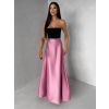 Starorůžová saténová dlouhá maxi zavinovací sukně DENISSE (Veľkosť ONESIZE)