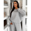 Šedá bavlněná zateplená oversize mikina LOFARI (Veľkosť ONESIZE)