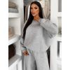 Šedá bavlněná zateplená oversize mikina LOFARI (Veľkosť ONESIZE)