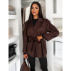 Tmavo hnedý semišový kabátik VYNADRA