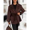 Tmavo hnedý semišový kabátik VYNADRA