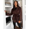 Tmavě hnědý semišový kabátek VYNADRA (Veľkosť ONESIZE)