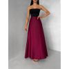 Vínová saténová dlouhá zavinovací maxi sukně DENISSE (Veľkosť ONESIZE)