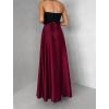 Vínová saténová dlouhá zavinovací maxi sukně DENISSE (Veľkosť ONESIZE)