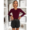 Vínové basic triko body DORNEY s dlouhým rukávem (Veľkosť ONESIZE)